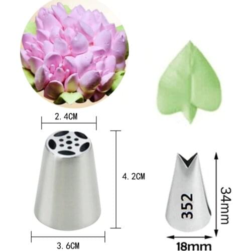 2Pcs/Set Russian Tulip Icing Piping Nozzles Stainless Steel Flower Leaf Cream Pastry Tip Cupcake Cake Decorating Tools #8