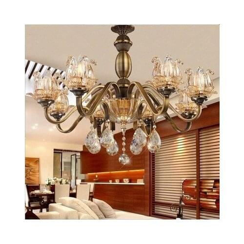 Crystal Chandelier For Living Room Lamps Glass Lustre Vintage Led Modern Chandelier Lighting