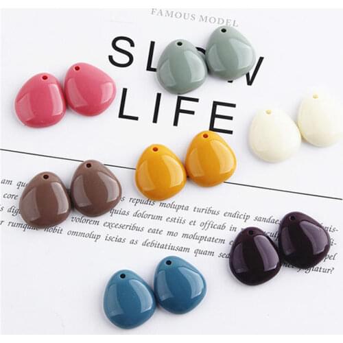 Julie Wang 8PCS Resin Water Drop Shape Charms Solid Color Teardrop Pendant Earrings Jewelry Making Accessory Decor