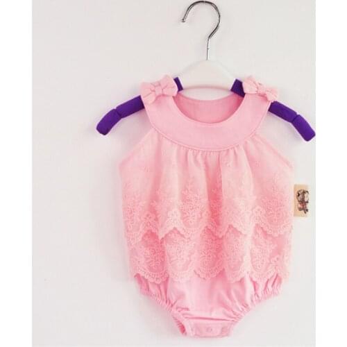 Cute baby rompers girls clothes cotton vest lace soft infant jumpsuit princess tutu skirt