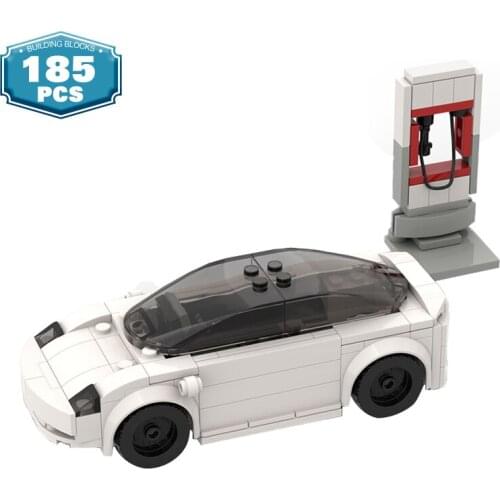 New Moc Technical Car Model 3 Racing Sports Supercar Building Block Sets Speed Champions Charging Pile Bricks Toys for Boys