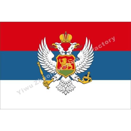 Montenegro Kingdom 1905 Flag 150X90cm (3x5FT) 120g 100D Polyester Double Stitched High Quality Banner Free Shipping