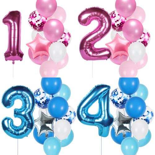 12pcs number balloons set baby boy girl birthday party decorations kids 40inch number balloon baby shower foil number baloon