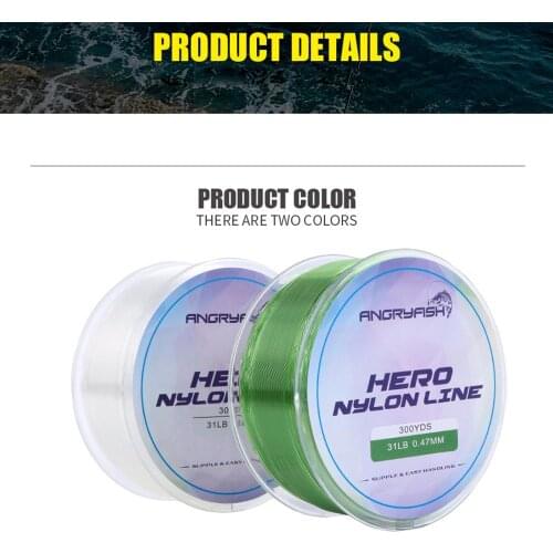 300YD 0.12mm-0.47mm Nylon Fishing Line Monofilament Japan Material Super Strong Carp Fishing Line 2-35LB