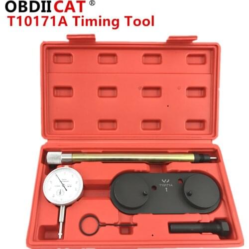 OBDIICAT T10171A Engine Timing Tool Kit for V-W AU-DI 1.4/1.6FSi 1.4 TSi 1.2TFSi/FSi Inc Dial Gauge Tdc + Locking Tools