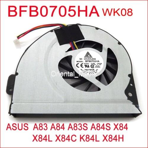 Free Shipping New BFB0705HA WK08 DC5V 0.36A For ASUS A83 A84 A83S A84S X84 X84L X84C K84L X84H Cooler Cooling Fan