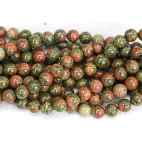 Discount Wholesale Natural Green Pink Unakite Round Loose Stone Beads 3-18mm Fit Jewelry DIY Necklaces or Bracelets 15" 03453