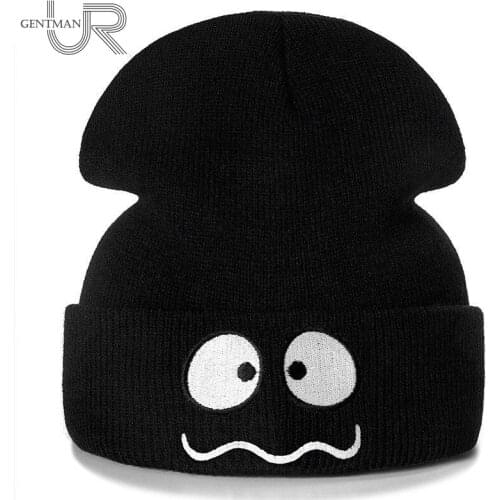 New Unisex Cartoon Emoticons Embroidery Beanie Casual Winter Hats For Men Women Fashion Warm Knitted Hat