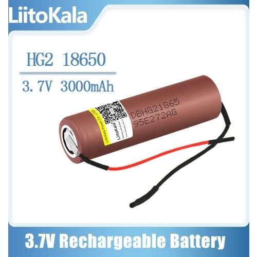 LiitoKala HG2 18650 3000mah High power discharge Rechargeable battery power high discharge,30A large current+DIY Linie