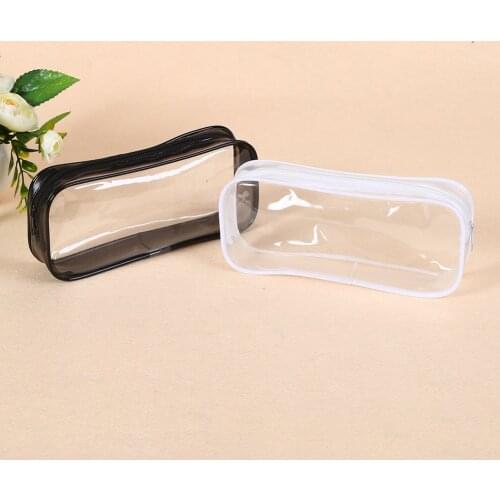 Large Capacity Transparent Pencil Case Zipper PVC Dust-proof Stationery Pen Holder Pouch Women Travel Cosmetic Bag
