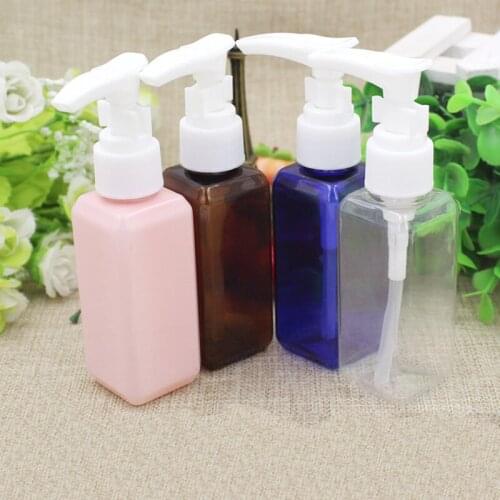 50ml Empty Lotion Bottle Pump Shampoo Shower Gel Travel Set Makeup Maquiagem PET Plastic Cream Jars Bottles Packaging 10pcs/lot