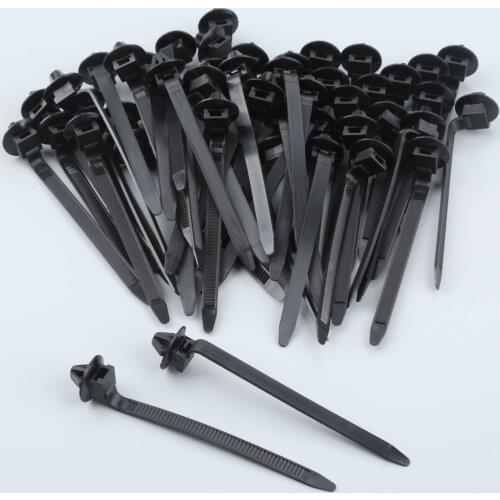 Q26 50PCS Car Nylon Tie Wrap Cable Fixed Fasteners Clips Black Car Cable Fastening Zip Strap for All cars 92mmx5mm