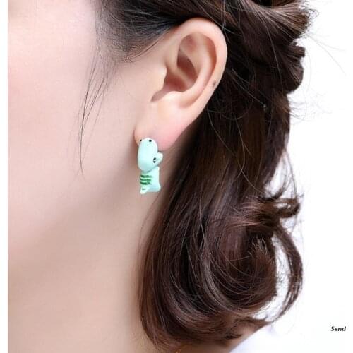 Soft Pottery Animal Earrings Bite Earrings Hippo Earrings Party Holiday Gifts