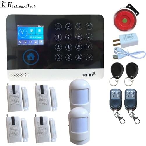 WIFI GSM Wireless Home Business Burglar Security Alarm System APP Control Siren RFID Motion Detector PIR Smoke Sensors
