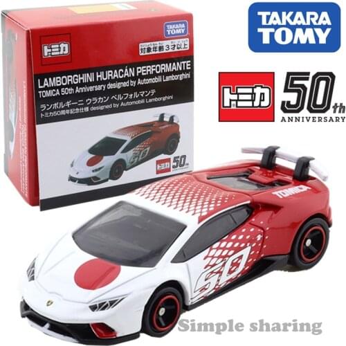 Takara Tomy Lamborghini Huracan Performante Tomica 50th Anniversary Cars Hot Pop Kids Toys Motor Vehicle Diecast Metal Model