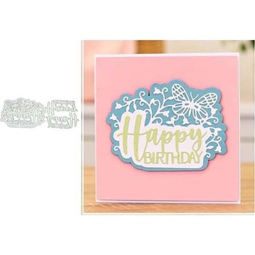 Wreath DIY Happy BIRTHDAY EASTER Letters Metal Cutting Dies Stencil Craft Die Cut Mould Decor Template Scrapbooking Model Mold