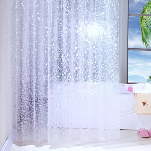 Waterproof Mold Proof Shower Curtains PEVA Transparent Bath Screens for Home Hotel Bathroom Plastic Bathroom Curtain with Hooks