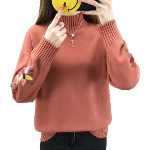 2018 Autumn Women Sweater Outerwear New Style Fashion O-neck Pullover Winter Casual Solid Female Sweater NS2616