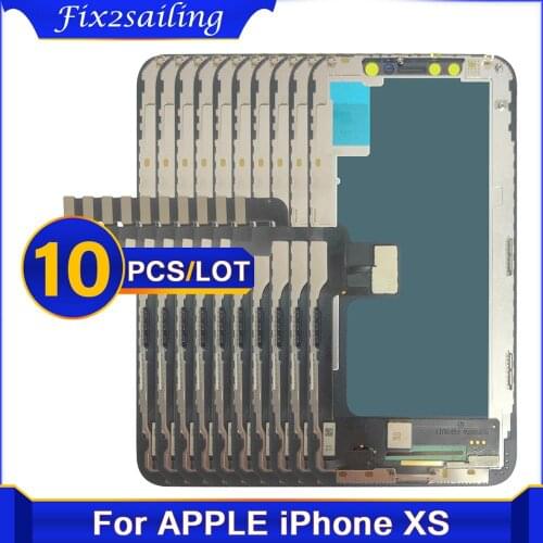 10 Pcs 100% Tested LCD Screen For iphone XS LCD OEM OLED Display Touch Screen Digitizer Assembly For iphone XS Replacement Parts