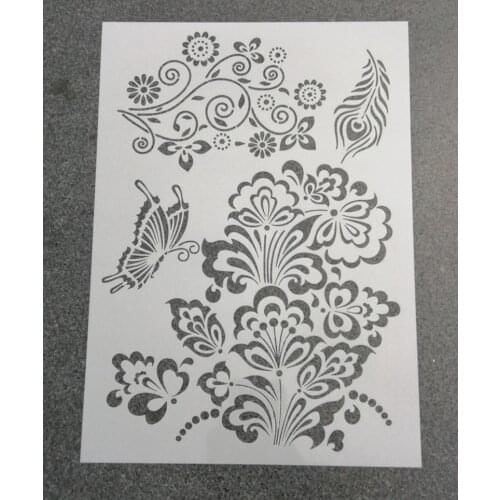 1pc Size A4 Butterfly DIY Layering Stencils Wall Painting Scrapbook Coloring Embossing Album Decorative Template