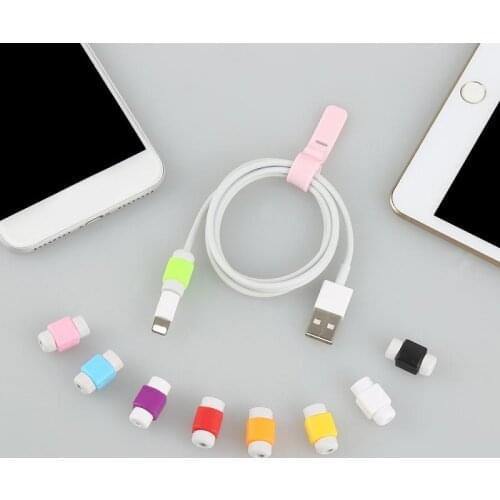 1pc Universal Cable Protector Data Line Colors Cord Protector Protective Case Cable Winder Cover for iPhone USB Charging Cable