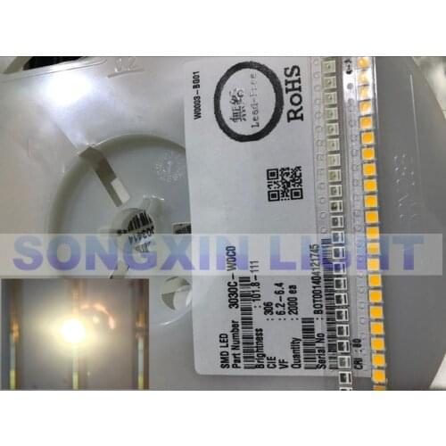 1000pcs/lot AOT LED SMD 3030 warm white 6V double dual chip diode Warm white EMC Lighting Application