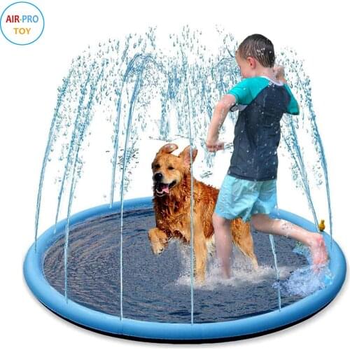 170cm Extra Thick large Water park Mat Outdoor Game Toy Pet sprinkler splash mat Pool Kids Games Fun Spray Water Cushion Mat