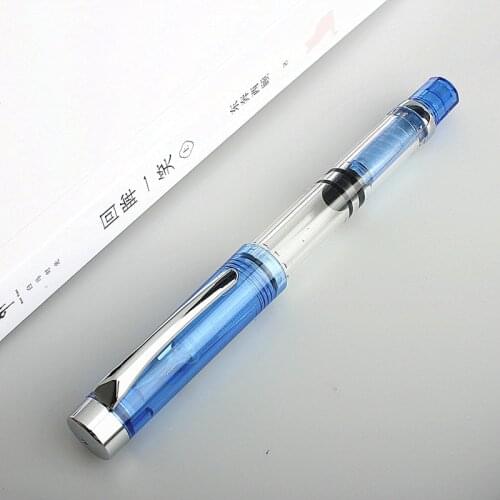 362 Vacuum Filling Fully Transparent Fountain Pen Resin 0.38MM Nib Writing Gift Pen Office Supplies