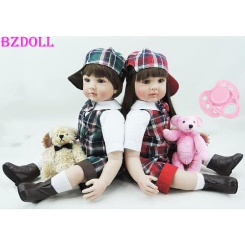 60cm vinyl silicone reborn baby doll toys lifelike simulated toddler reborn boy girl doll new year christmas gifts