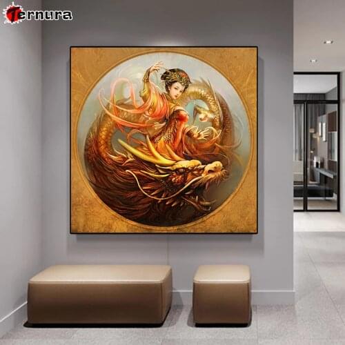 DIY diamond embroidery Oriental woman and long full square round diamond painting rhinestone cross stitch kit 5D mosaic gift