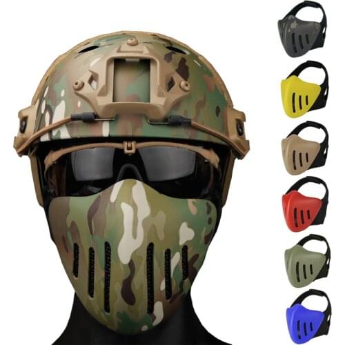 Army Shooting Mask Breathable Military Tactical Combat Protective Half Face Mask Outdoor Hunting Airsoft Paintball CS Masks