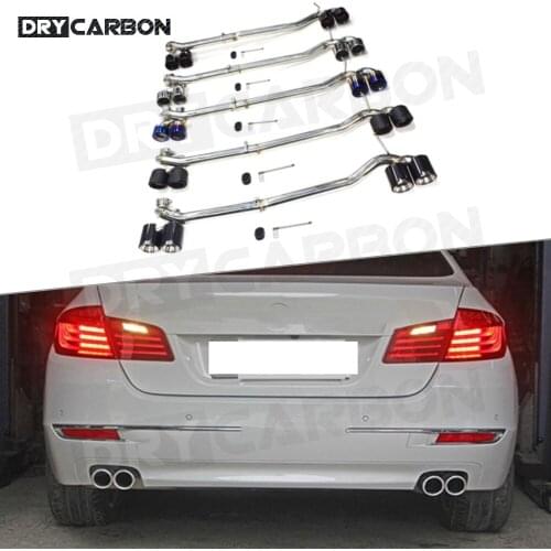 Car Rear Exhaust Tips Muffler Pipes Tips fit for BMW 5 Series F10 F18 changed to M5 bumper Car Accessories Exhaust Tail Throat