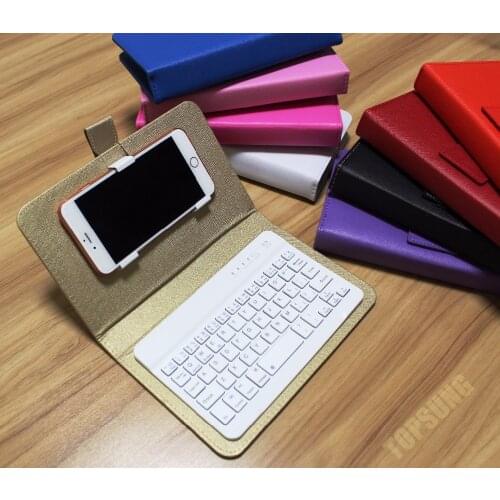 9 Color universal Bluetooth Keyboard Mobile Phone Case PU Leather stand holder For iPhone Lenovo Samsung Huawei Xiaomi ZTE Sony