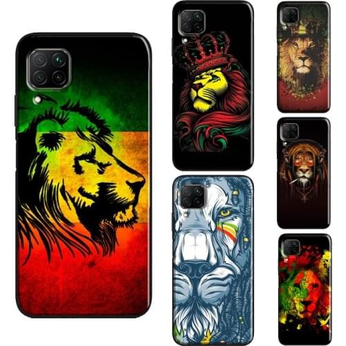 Rasta Lion Reggae Bob Marleys Case For Huawei P Smart 2019 2021 Nova 5T P20 P40 P30 Pro Mate 20 Lite Honor 10i 8X 9X 8A