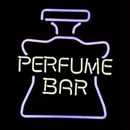 PERFUME BAR Pink Botttle Neon Sign Custom Handmade Real Glass Tube Bars Decoration Advertise Display Neon Signs 14"X17"