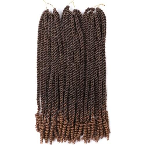 Hywamply Synthetic Crochet Braid 3X Coily Ends Senegal Twist 14" 18" Crochet Braiding Hair Extensions for Women or Kids
