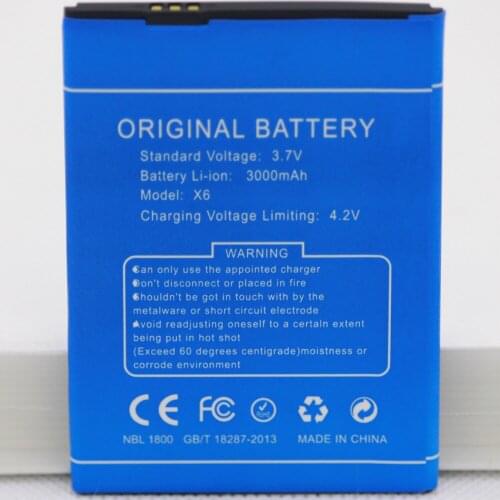 ISUNOO 10pcs/lot Battery Replacement For DOOGEE X6 3000mAh Battery For Doogee X6 Pro cell phone