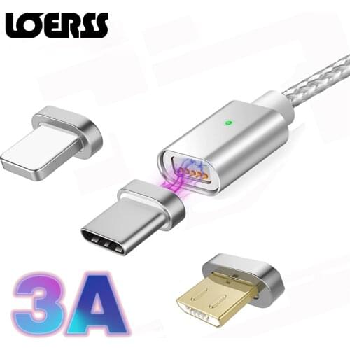 Magnetic Cable Micro Usb Type C Fast Charging Adapter LED Phone Microusb Type-C Magnet Charger Usb C for iPhone Samsung Xiaomi