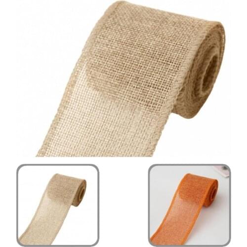 Fadeless Imitation Linen Classic Christmas Burlap Wrapping Ribbon for Craft