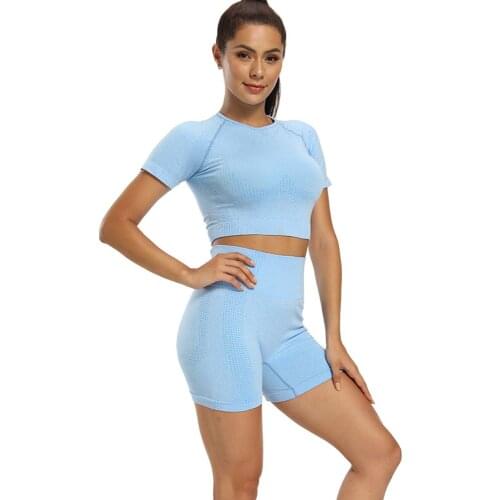 Seamless Yoga Set Women Sports Set Top Bra and Shorts Leggings GYM Fitness Sportsuits Workout Running Shorts Set Elastic Leggins