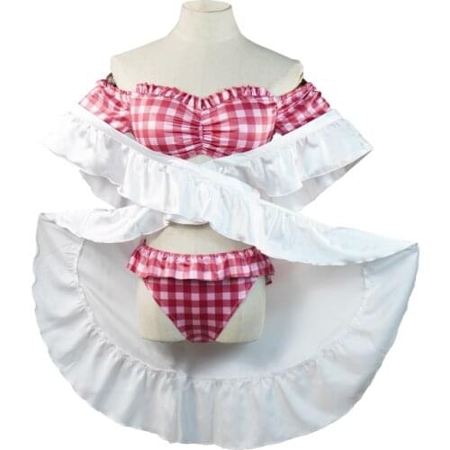 Arknights Eyjafjalla Swimwear Swimming Outfits Swimsuits Cosplay Costume Halloween