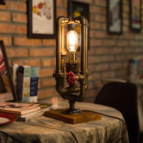 American style retro industrial windpipe lamp bedroom bedside lamp bar decorative lamp