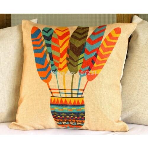 Linen Pillow Cushion Cover Throw decorative cushion covers 45cm*45cm Retro Colorful Plant Leaf