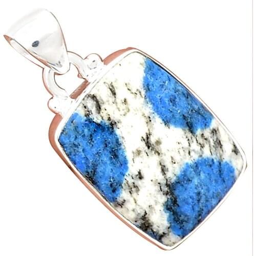 LoveGem Genuine K2 Blue Pendant 925 Sterling Silver, 33.3 mm, AP3577