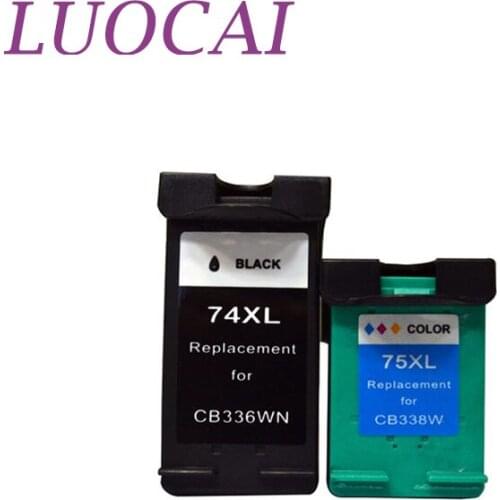 2pcs LuoCai Compatible Ink Cartridges For hp 74 75 CB335WN CB337WN Photosmart C4200 C4280 C4345 C4380 C4385 C4480 C4580 For HP74