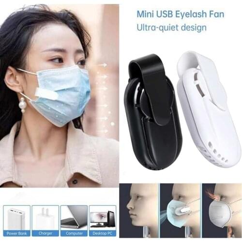 Clip-on Mask Fan Cooling USB Rechargeable Portable Electric Fan Mute Air Cooler White Black For Outdoor Sports Mask Summer