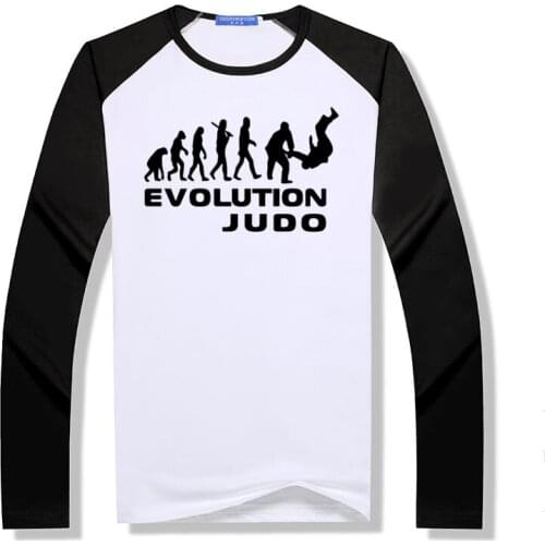 Men tee shirt new arrived mens Evolution Of Judo T Shirt men raglan Long Sleeve hip hop cool t-shirt t-shirt homme pattern t