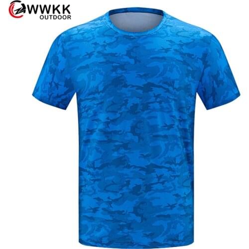 WWKK Couple T-shirt Men&Women Climbing Short-Sleeved Round Neck Breathable Lightweight Quick-Drying Camouflage Trekking T-Shirts