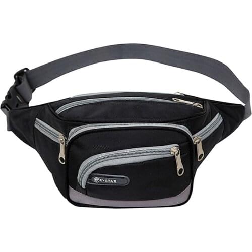 Anti-theft Male Belt Close-Fitting Waist Bags Multi-Functional Hip Bum Reflective Strip Shoulder Bag Men Nylon Fanny Chest Pack