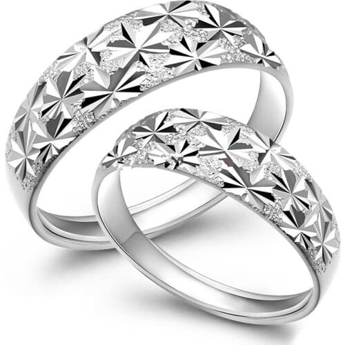 S925 sterling sv rings couple of men and women opening Starry sv ring fashion jewelry